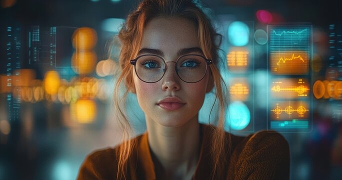 Senior Data Scientist Presenting Data Analytics in a Modern Office with Digital Screen and Diverse Team Working on Risk Management