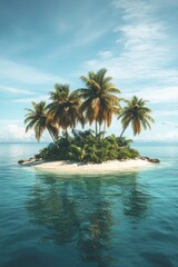 Obraz premium Small island in ocean