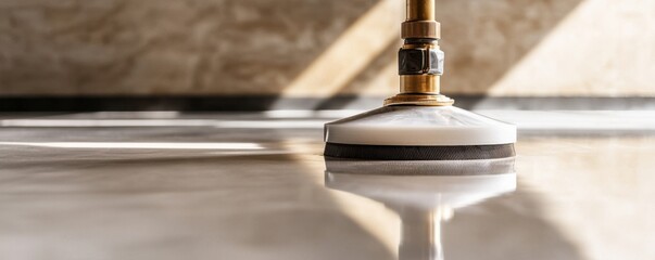 Naklejka premium Floor cleaning action indoor space photo clean environment close-up view maintenance concept