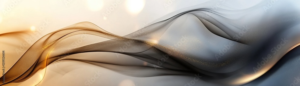 Poster create a luxurious atmosphere with this elegant abstract background showcasing soft black smoke swir