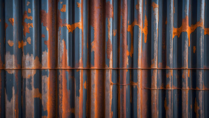 Rusty metal surface with unique texture and color variations in industrial setting