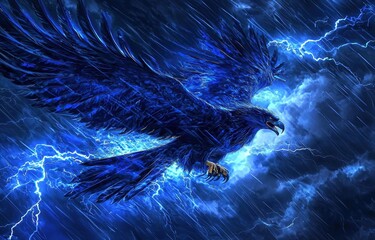 Nature's spectacle: a Thunderbird in a storm.