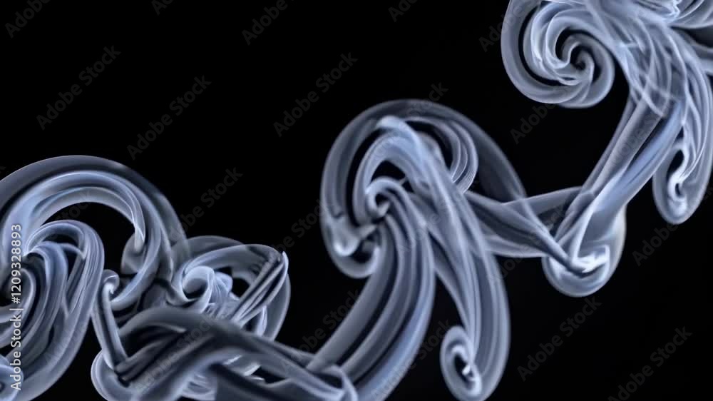 Poster Exploring intricate smoke patterns in a dark environment with mesmerizing fluid dynamics