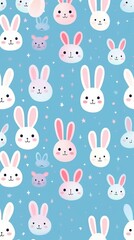 Rabbit face pattern cute backgrounds