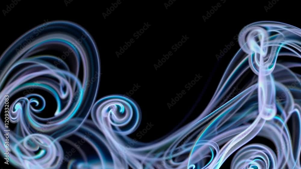 Poster captivating swirls and patterns of smoke creating mesmerizing visual effects in a dark setting