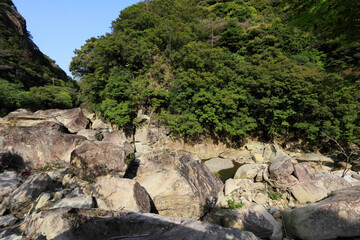 奇絶峡の奇岩の渓谷
