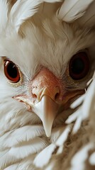 Majestic White Eagle Close-Up: Intense Gaze and Detailed Feathers