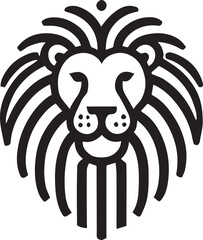 Simple lion logo on black and white background