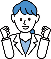 白衣を着た説明する女医