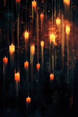 Naklejka premium Candles in Dark Room