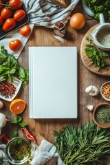Cookbook with ingredients