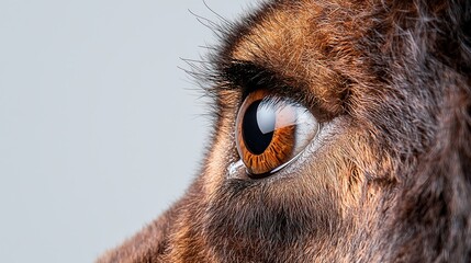 A detailed capture of a kangaroos eye with a wild background, expressing a sense of adventure and the vibrant wildlife of Australia,