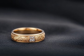 Intricate design of an Art Deco-inspired ring showcasing vintage elegance on a dark backdrop
