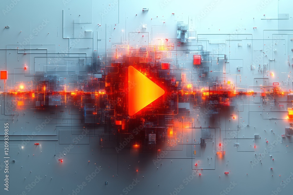 Poster video player interface template for multimedia applications and streaming services
