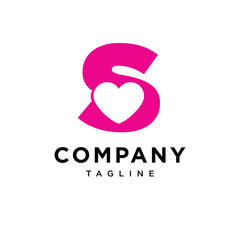 Obraz premium Letter S Love Valentine Logo Icon Vector