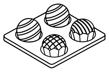 Chocolate Delights Line Drawing Set