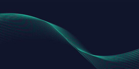 Abstract dark blue background with wave line pattern. Futuristic technology concept. Suit for banner, poster, cover, brochure, flyer.
