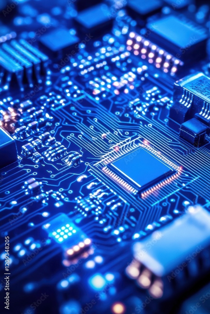 Poster close-up of a circuit board: exploring the intricate world of technology