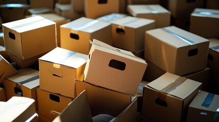 Stacked Cardboard Boxes Warehouse Storage Inventory