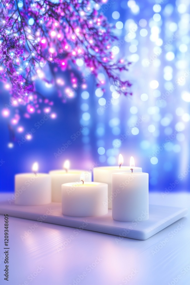 Poster candlelit serenity creating a peaceful atmosphere in a cozy space adorned with soft illumination