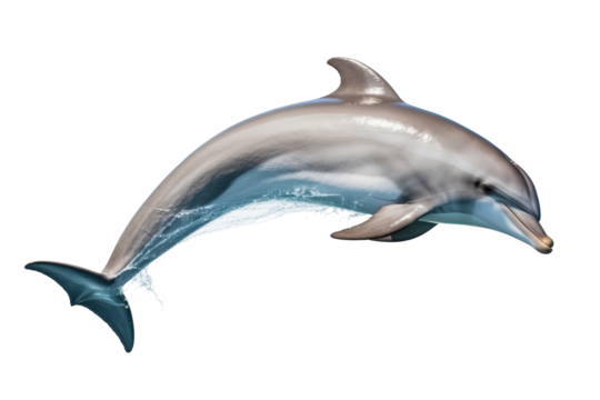 jumping dolphin isolated on white