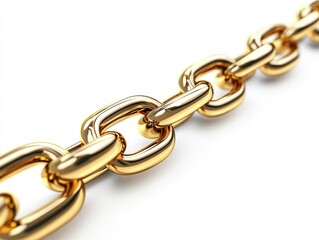 Obraz premium Gold chain on white surface