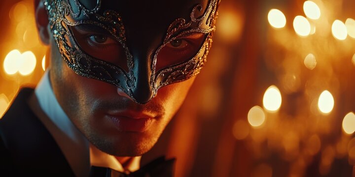 Man in Mask and Bow Tie