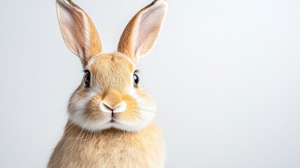 Obraz premium Cute bunny portrait, studio shot, white background, Easter