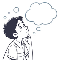 a boy is thinking vector