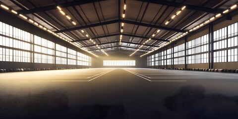 Spacious sports hall with cushioned flooring, high ceilings, and bright ambient lighting. Perfect for indoor athletic activities.