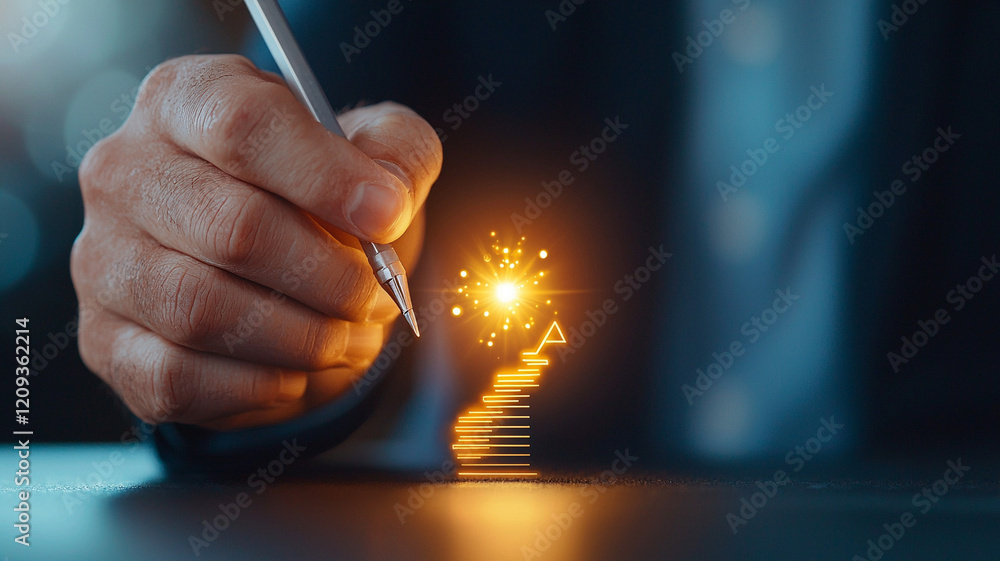 Poster ai generate insights business growth strategies office setting digital content professional environm