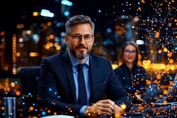 A team video conferencing on a computer screen. Generative AI