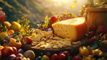 Cheese Board with Fruits and Nuts