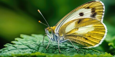 Butterfly on Leaf Close-up