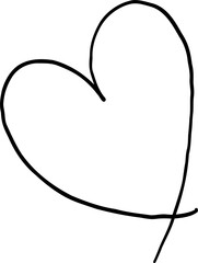 Valentine Heart Squiggle Hand Drawn