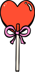 Retro Valentine Heart Candy Hand Drawn