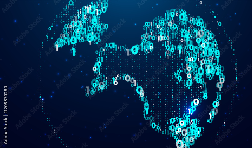 Poster technology image of globe. global network graphic concept. big data visualization. digital innovatio