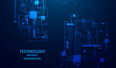 Abstract futuristic circuit board background. Big data code representation. Hi-tech Illustration of digital technology. Graphic concept for your design