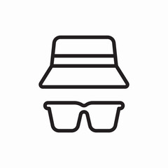 beach hat summer protection icon vector sign