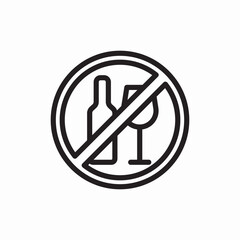 no alcohol warning sign icon vector sign