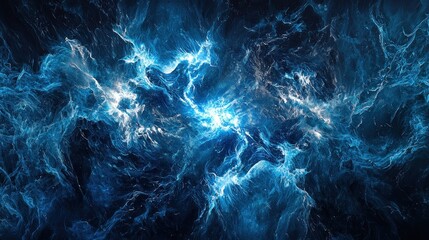 Obraz premium Abstract Blue Nebula: A Cosmic Dance of Light and Energy