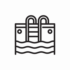 pool ladder swimming equipment icon vector sign