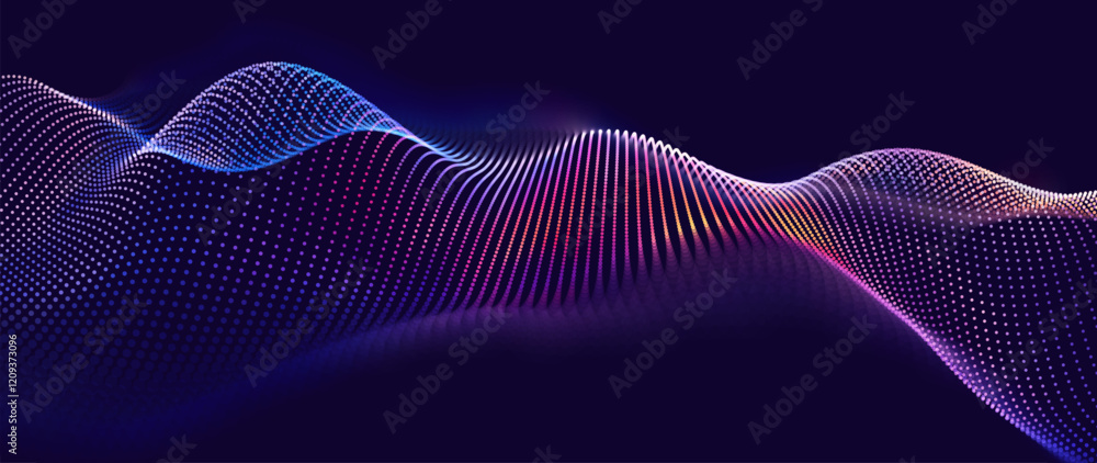 Aufkleber Cyber Big Data Flow Particles Bokeh. Digital Neural Network. Concept of AI Artificial Intelligence Technology Machine Deep Learning. Digital Communication. Science Technology Presentation Vector.