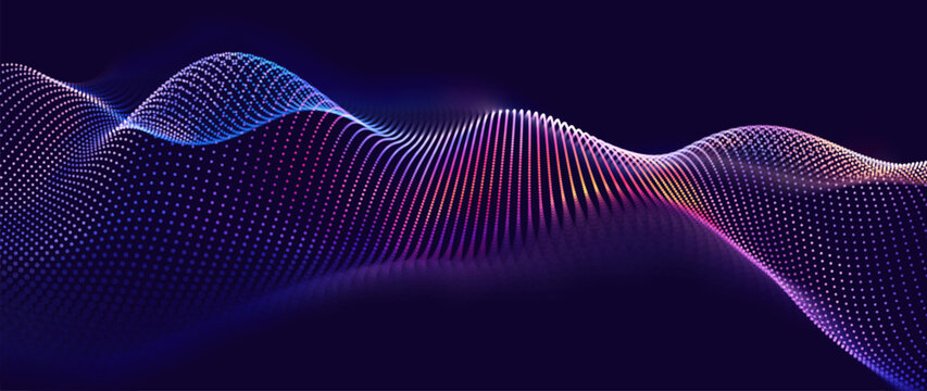 Cyber Big Data Flow Particles Bokeh. Digital Neural Network. Concept of AI Artificial Intelligence Technology Machine Deep Learning. Digital Communication. Science Technology Presentation Vector.