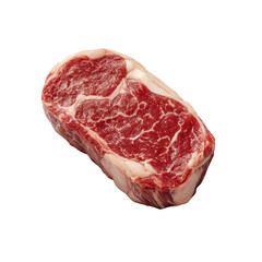 Obraz premium Wagyu steak isolated on a white background, showcasing its rich marbling and premium quality. cutout png