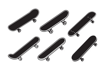 Skateboard silhouette  vector Bundle illustration