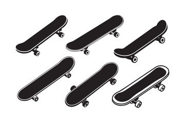 Skateboard silhouette  vector Bundle illustration