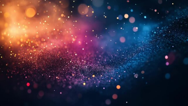 Abstract colorful particle explosion in motion with vibrant fractal patterns