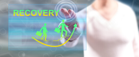 Woman touching a recovery concept