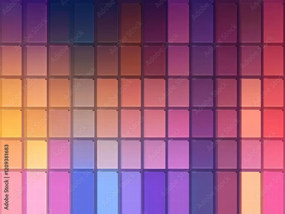 Poster gradient grid: a spectrum of hues in a geometric design